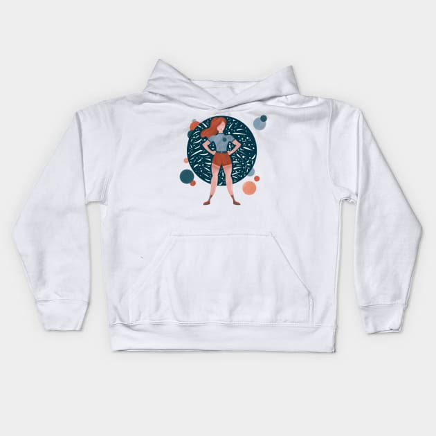 Superwoman Pose Kids Hoodie by KlioStudio